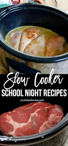 slow cooker school night recipe with meat in it