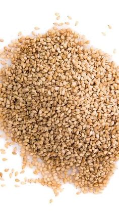 sesame seeds on a white background