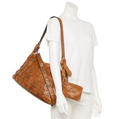 Carry your essentials in style with this AmeriLeather Miao leather shoulder bag. DETAILS 15.5"L x 10"H x 4.75"W Handle: 11'' drop Zipper closure Silver-tone hardware Interior: 1 zip pocket, 2 slip pockets Exterior: coin purse Water repellentCONSTRUCTION & CARE Exterior: leather Lining: polyester Wipe clean Imported Size: One Size. Color: Black. Gender: female. Age Group: adult. Bag Details, Shoulder Bag Brown, Water Repellent, Leather Shoulder Bag, In Style, Cleaning Wipes, Gender Female, Zip Pockets, Coin Purse