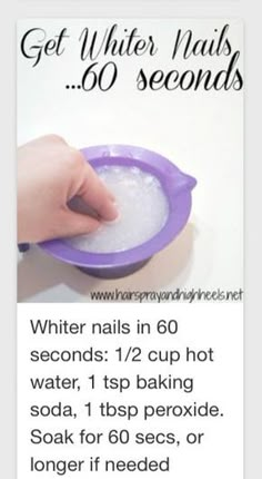 Whiter Nails, Tongue Health, Baking Soda Uses, Baking Soda Shampoo, Nail Health, 60 Seconds, How To Apply Makeup, Grow Hair, Healthy Happy