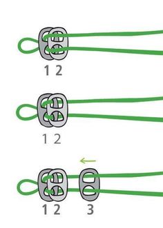 the diagram shows how to tie two pairs of scissors with one pair of green handles