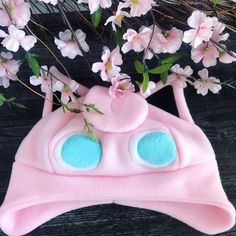 Pokemon Hat, Fleece Hat, Eye Make, Green Eyes, Sewing Machine, Cold Weather, Pokemon, Sewing, Hats