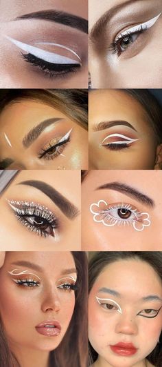 Tape Makeup, Nye Makeup, Angel Makeup, New Years Eve Makeup, Rave Makeup, Graphic Eyeliner, Makeup Is Life, White Eyeliner, Eye Makeup Pictures