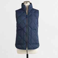 Nwt. Size Medium. Navy. Navy Fitted Outerwear For Layering, Navy Outerwear For Winter Layering, Navy Winter Outerwear For Layering, Navy Outerwear For Spring Layering, Jcrew Vest, Burgundy Vest, Quilted Puffer Vest, Womens Puffer Vest, Winter Styles