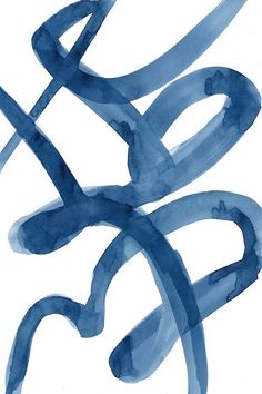 an abstract painting with blue ink on white paper, depicting the word love written in cursive writing