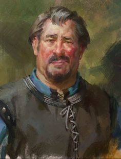 a painting of a man in armor with a beard and moustache on his face