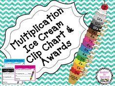 the multicolored ice cream and clip chart award is displayed in front of a chevron