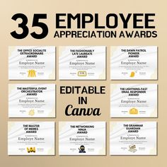 the 25 employee appreciation awards are displayed