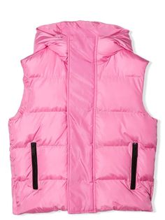 Vest Northface, Puffer Vest With Hood, Hooded Puffer Vest, Girls Pad, Puff Vest, Womens Puffer Vest, Pink Vest, Girls Outerwear, Hooded Vest