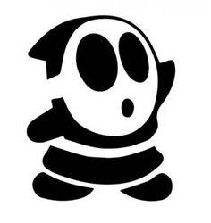 a black and white image of a cartoon character