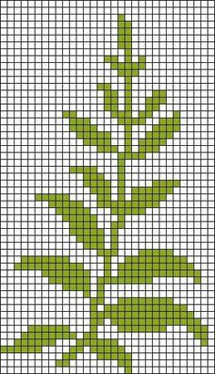 a cross stitch christmas tree with green leaves