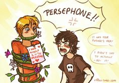 two young men standing next to each other in front of a sign that says persephone