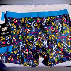 New With Tag Looney Tunes Men’s Boxer Briefs Bugs Bunny Taz Tweetie Bird Marven The Martian Warner Bros Family 92% Polyester 8 % Spandex Playful Multi-pack Boxer Briefs, Playful Multi-pack Bottoms, Playful Blue Cotton Boxer Briefs, Playful Multicolor Cotton Boxer Briefs, Bugs Bunny, The Martian, Looney Tunes, Boxer Briefs, Warner Bros