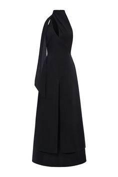 Black Dress With Scarf Classy, Elegant Black Dress Classy, Dresses With High Neck, Designer Black Dress, High Neck Gown, Black Dresses Classy, Classy Dresses, Mean Blvd, Draped Neckline