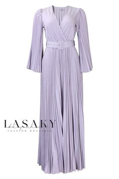 Lasaky - Elegant Pleated Flared Long Dress Gown for a Stylish Look