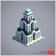 an image of a building made out of legos on top of each other,