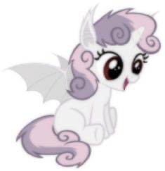 a pink and white pony with big eyes sitting on top of it's head