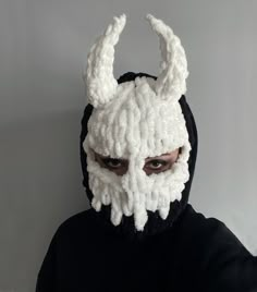 Knitted Balaclava, Scary Mask, Halloween Hats, Demon Girl, Diy Crochet Projects, Halloween Activities, Crochet Inspo, Face Cover