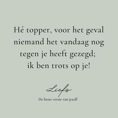 a black and white photo with the words'he topper, vor het geval