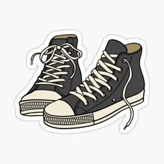 a pair of black sneakers sticker