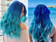 Blue Balayage, Red Jeans Outfit, Blue Ombre Hair, Jeans Outfit Summer, Coloring Images, Red Jeans, Spring Hairstyles, Mermaid Hair, Hair Color Trends