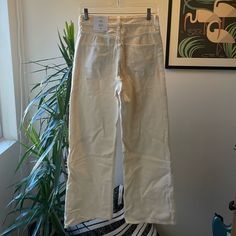 Never Worn H&M Jeans Cropped Wide Leg Trousers, Flowy Wide Leg Pants, Gauze Pants, Black Linen Pants, Split Pants, White Linen Pants, Black Cropped Pants, Sequin Pants, Womens Wide Leg Pants