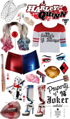 a collage of various items including lipstick, hair and clothes