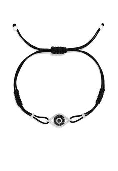 Effy Novelty White Gold Black & White Diamond Evil Eye Bracelet, 0.43 TCW White Evil Eye Bracelet, Diamond Evil Eye Bracelet, Diamond Evil Eye, Effy Jewelry, Eye Bracelet, Evil Eye Bracelet, White Stone, White Diamond, Gold Black