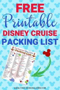 the free printable disney cruise packing list