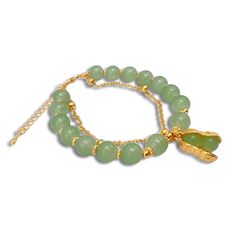 PRICES MAY VARY. 【Hotan Jade Bracelet】The hetian jade gold leaf bracelet is the means of holding back peace and keep happiness.Jade is a symbol of serenity and purity. It signifies gathered in tranquility.It increases love and nurturing.This jade bracelet can bring good luck and success to the wearer.Every piece is different in color and inside construction. 【Green Nephrite Jade Bracelet】With a beautiful bracelet decoration.Therefore, such bracelets can make people feel happy and comfortable and Adjustable Green Crystal Bracelet With 108 Beads, Aventurine Beaded Bracelet, Beaded Aventurine Bracelet, Green Double Strand Bracelet For Gift, Green Double Strand Bracelet Gift, Double Strand Gemstone Beads Bracelet As Gift, Aventurine 8mm Bead Bracelet, Presents For Wife, Lucky Bracelet