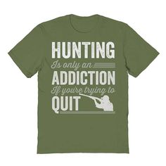 Just like your best hunting gear, you will love this with this Men's Duke & Sons Hunting Addiction Graphic Tee.Just like your best hunting gear, you will love this with this Men's Duke & Sons Hunting Addiction Graphic Tee.FEATURES Reg Hunting Addiction Crewneck Short sleeves Regular fitDETAILS Cotton Machine wash Imported Color: Military Green. Gender: female. Age Group: adult. Tshirt Ideas, Hunting Gear, Graphic Tee Shirts, Mens Graphic Tee, Military Green, This Man, Gender Female, Graphic Tee, Love This