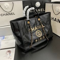 Size: 40cm*31cm*21cm It comes with Dust box, Care manual, Tag, and Paper bag. Coco Chanel Gift Bags, Chanel Shopping Bag, Chanel Shopping, Chanel Tote, Lv Bags, Designer Totes, Chanel Paris, Shopping Tote Bag, Chanel Deauville Tote Bag