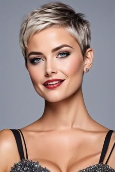 Womens Very Short Haircut, Very Short Pixie, Super Short Pixie, Short Blonde Pixie, Iconic Hairstyles, Short Relaxed Hairstyles, Short Pixie Cuts