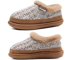 PRICES MAY VARY. 🧵Comfy Knit Slippers：🧶Knitted upper slippers for women is perfect for pairing with sweater, knitwear, loungewear or pajamas👗, fluff fleece collar and plush lined keep feet warm🔥 from ankle to toes. ☁️Supportive Memory Foam：Memory foam serve feet more supportive and relieving your tired feet after long day hard work 🥰. Multi-layers and high-density memory foam is not easy to wear-out. 👣Indoor Outdoor Sole：Hard rubber bottom and a non-slip striped design make women's slipper Knit Slippers, Bedroom Slippers, Slippers For Women, Winter Home, Home Shoes, Heel Pain, Knitted Slippers, Shoe Insoles, House Shoes