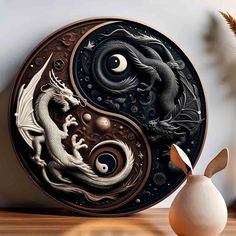 Yin Yang Dragons Wall Art Dragon Metal Sign Mythical Dragon Decor-MoonChildWorld Mythical Dragon Art, Yin Yang Dragons, Celtic Decor, Dragon Wall Art, Legendary Dragons, Shoe Wall, Art Dragon, Mythical Dragons, Celtic Heritage