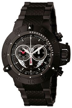 This impressive Invicta Subaqua watch features a precise Quartz movement as well as a black case. Its black, metal dial is enclosed by a highly protective Mineral Crystal. This watch is finished by a strong black, stainless steel band, and it offers 500 m water resistance. Led with expert engineering, no feat or occasion will ever be too great for Invicta's Subaqua to handle. The sheer magnitude of this mighty timepiece is superbly executed with surgical-grade stainless steel, Swiss movements an Black Metal Dial Watch Accessories For Formal Occasions, Black Formal Watch With Metal Dial, Black Watch With Metal Dial For Formal Occasions, Black Watches For Formal Occasions, Black Chronograph Digital Watch With Round Dial, Black Watches With Subdials, Black Digital Watch With Subdials, Matte Black Chronograph Watch For Formal Occasions, Formal Black Chronograph Watch With Round Dial