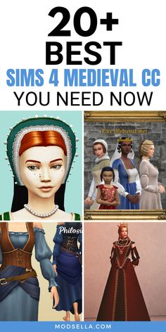 Sims 4 medieval cc Medieval World, Best Sims, Medieval Clothing, Sims 4