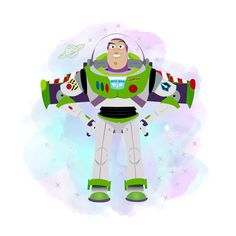 a cartoon character in space suit with stars around him