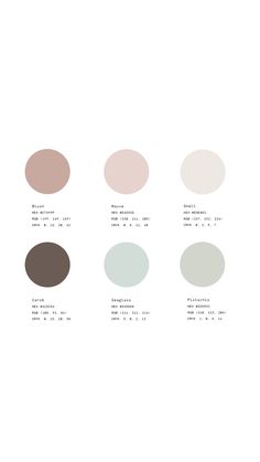 an image of different shades of paint on a white background, with the names and colors listed below