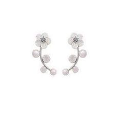 Adorable, dainty and feminine post earrings perfect for all occasions. Small pearls and opalesque beads flank the stems as leaves finished with a cute little flower. Can be worn with the stem lining the ear lobe or hanging down from the earlobe. Sold as one individual pair of post earrings. #AffordableJewelry #beauty #bridaljewels #cute #daintyjewelry #summertimeshine #SpringBling #EarringSwag #FashionJewelry #PursuePretty Dainty Pearl Drop Flower Earrings, Dainty Flower-shaped Pearl Drop Earrings, Delicate Pearl Flower Earrings, Dainty Flower-shaped Pearl Earrings For Pierced Ears, Dainty Flower Pearl Earrings, Dainty Flower-shaped Pearl Earrings, Delicate Pearl White Flower Earrings For Pierced Ears, Bridal Jewels, Affordable Jewelry