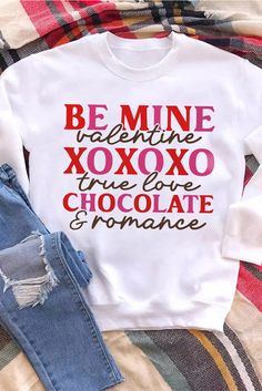 Beige Valentine's Day Letters Print Long Sleeve Sweatshirt Long Sleeve Letter Print T-shirt For Valentine's Day, Long Sleeve T-shirt With Letter Print For Valentine's Day, Valentine's Day Long Sleeve T-shirt With Letter Print, White Casual Sweatshirt For Valentine's Day, Casual White Sweatshirt For Valentine's Day, Valentine's Day White Casual Sweatshirt, White Crew Neck Sweatshirt For Valentine's Day, Valentine's Day White Crew Neck Sweatshirt, Cute Slogan Tops For Valentine's Day