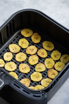 bananas are being cooked in an air fryer