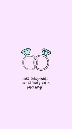 two wedding rings on top of each other with the words i like being things but it is