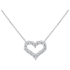 Diamond Heart Pendant Necklace, Heart Pendant Diamond, Diamond Heart, White Diamonds, Heart Pendant Necklace, Silver Jewellery, Diamond White, Heart Pendant, Jewelry Necklace Pendant