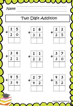 two digit addition worksheet for students to practice numbers and subtractions