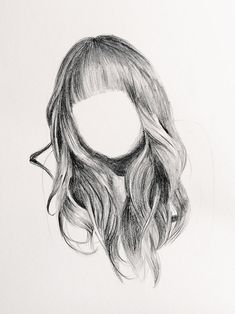 a drawing of a woman's head with long hair