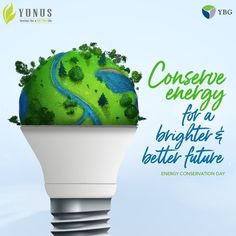 a light bulb with an image of a green earth inside it and the words conscious energy for a brighter & better future