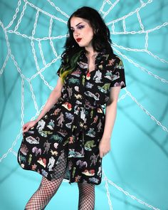 Swamp Monster, Summer Shirt Dress, Thunder Bird, Pretty Snakes, Bat Boys, Shirt Dress Summer, Cool Buttons, Jersey Devil, Short Sleeve Dress Shirt