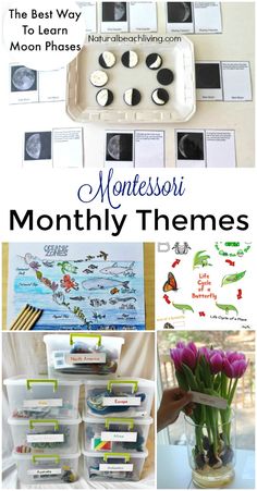 montessoi themed activities for the month of march with pictures and words on them