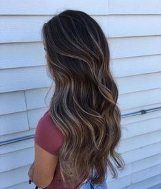 Balyage Long Hair Black Hair, Dark Hair W Highlights, Long Brown Hair With Highlights Balayage, Long Dark Brown Hair Balayage, Brown Bolyoge Hair, Dark Hair Color Ideas For Summer, Dark Brown Hair With Face Framing Blonde, Balayage Hair On Brown Hair, Summer Hair For Brunettes Dark Brown